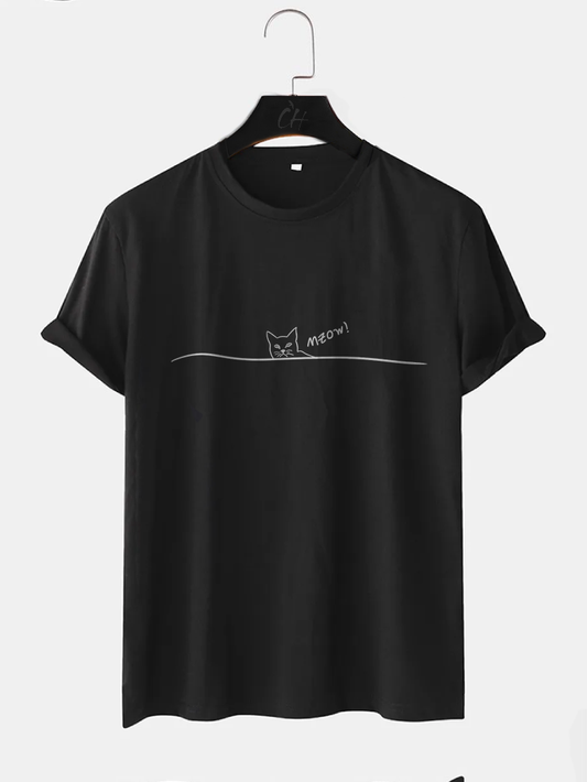 Minimal Cat Line Tee